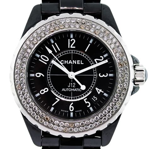 black chanel watch ladies|j12 chanel watch with diamonds.